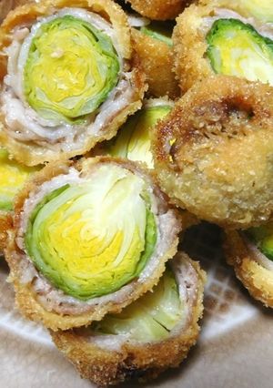 【お弁当にも】芽キャベツの肉巻フライ-レシピのメイン写真