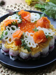 お花のちらし寿司ケーキ-レシピのメイン写真