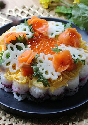 お花のちらし寿司ケーキ-レシピのメイン写真