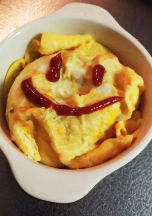 野菜嫌いさんへ☆開いてカラフルオムライス-レシピのメイン写真