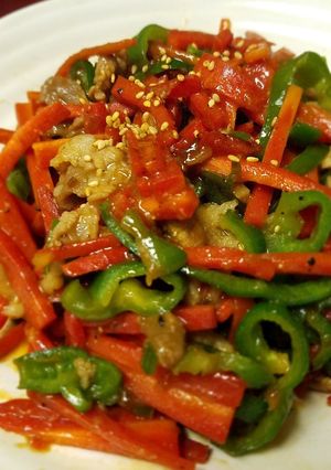 余った調味料と鳥の砂肝でチンジャオロース-レシピのメイン写真