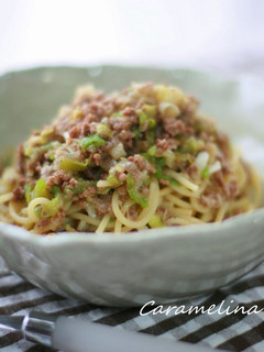 和風ねぎミートソースパスタ-レシピのメイン写真