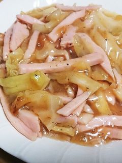 ハムとキャベツの中華炒め-レシピのメイン写真