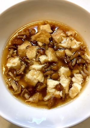 厚揚げとなめこのレンジで簡単煮-レシピのメイン写真
