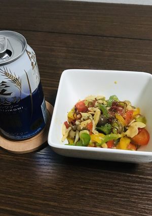 パプリカとシメジのペペロンチーノ炒め-レシピのメイン写真