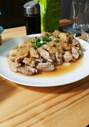 レンジで簡単 あっさりおろしポン酢蒸し鶏-レシピのメイン写真