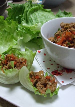 ピリ辛！納豆肉そぼろのレタス包み☆-レシピのメイン写真