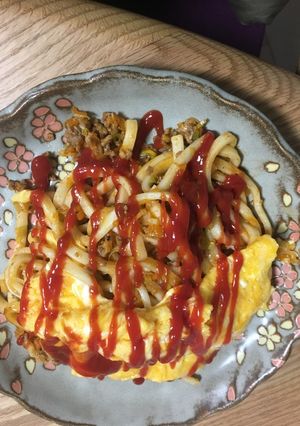 ハイカラオムうどん-レシピのメイン写真