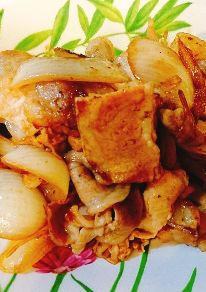 簡単 豚肉と玉ねぎの照り焼き-レシピのメイン写真