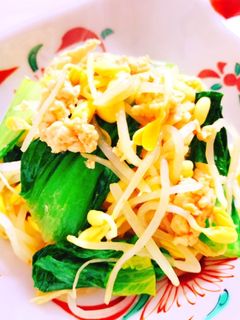 低糖質!チンゲン菜ともやしの麻婆炒め-レシピのメイン写真