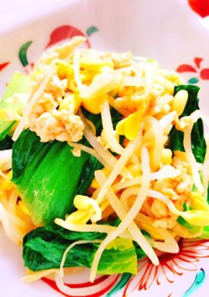 低糖質!チンゲン菜ともやしの麻婆炒め-レシピのメイン写真
