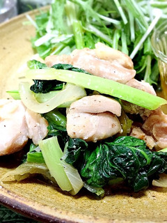 ご飯がススム★ター菜と鶏肉の炒めもの-レシピのメイン写真