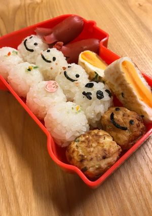 手抜きな雪だるま弁当-レシピのメイン写真