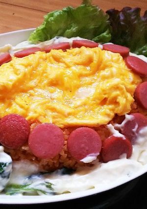 ＊子供と一緒に包まないオムライス＊-レシピのメイン写真