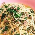 セロリ葉と挽き肉の簡単パスタ
