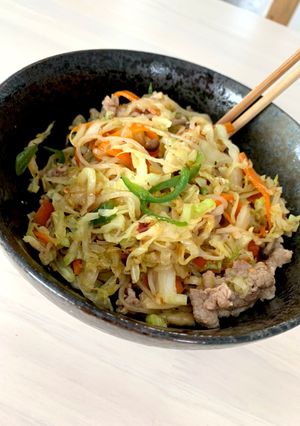 低カロリー！糸こんにゃくの焼うどん風-レシピのメイン写真