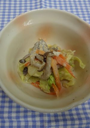 茹で鶏と雪下キャベツの味噌マヨ和え-レシピのメイン写真
