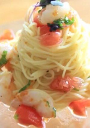 甘えびとグレープフルーツの冷製パスタ-レシピのメイン写真