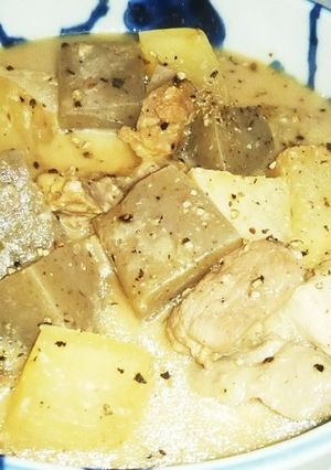 豚大根蒟蒻味噌煮（血管ダイエット1329-レシピのメイン写真
