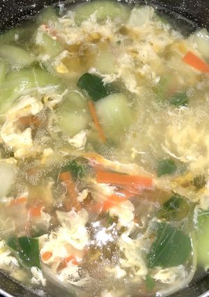 温まる！チンゲン菜と卵のスープ-レシピのメイン写真