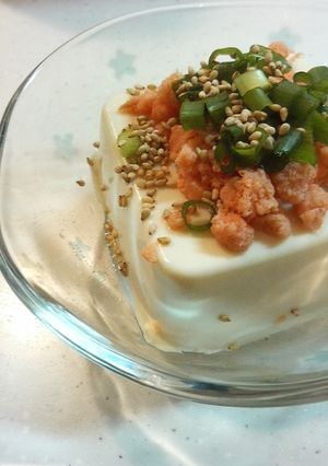 ✿鮭*葱*胡麻の冷奴✿-レシピのメイン写真