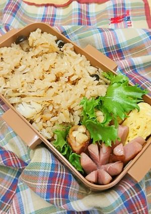 ホタテの炊き込みご飯弁当-レシピのメイン写真