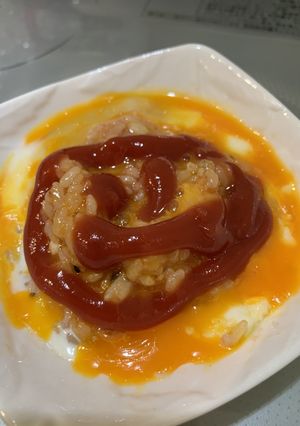材料3つ!レンジで1分オムライス!-レシピのメイン写真