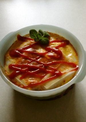 餅とチーズがとろける焼きオムライス-レシピのメイン写真
