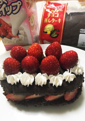 ヤマザキベルギーチョコ蒸しパン簡単ケーキ-レシピのメイン写真