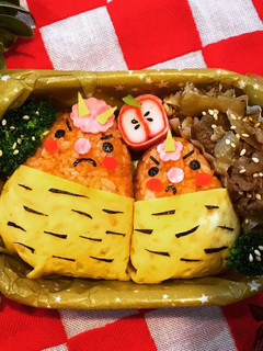 キャラ弁♡オニの親子のオムライス-レシピのメイン写真