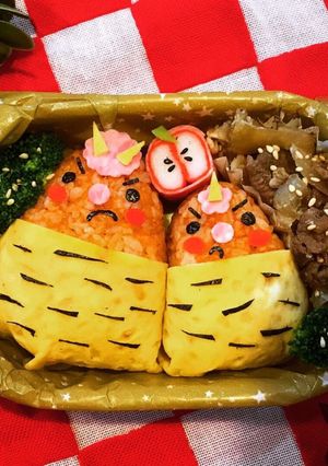 キャラ弁♡オニの親子のオムライス-レシピのメイン写真