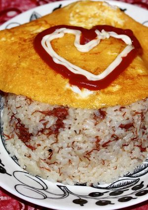 コンビーフの炊き込みご飯オムライス-レシピのメイン写真