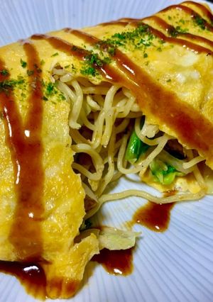 ニンニクでコク旨☆絶品オム塩焼きそば!!-レシピのメイン写真