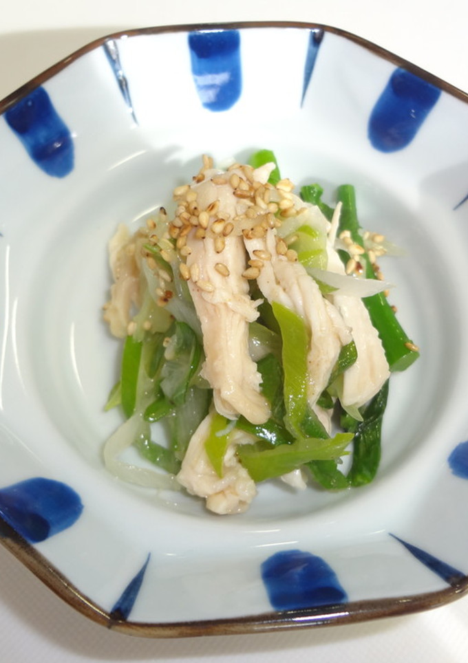 アスパラ菜と蒸し鶏の和え物-レシピのメイン写真