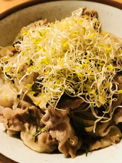 シンプル具材のあまから豚丼スプラウト盛り-レシピのメイン写真