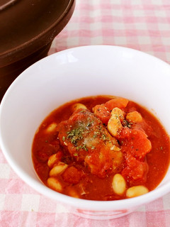 レンジで簡単!鯖の味噌煮缶で大豆トマト煮-レシピのメイン写真