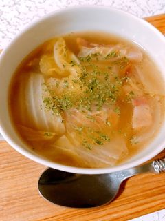 パンチェッタと白菜の簡単コンソメスープ-レシピのメイン写真