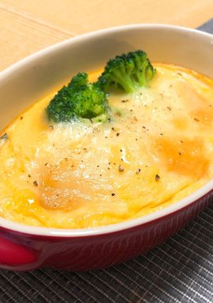 塩ラーメンスープで☆お餅ーズ卵グラタン-レシピのメイン写真