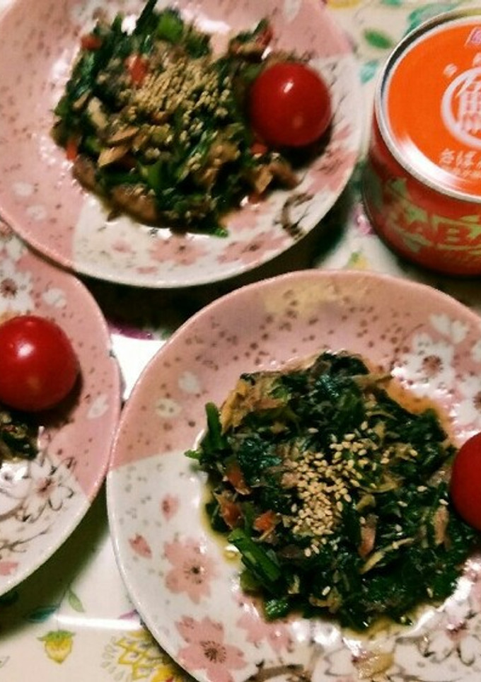 レンジで簡単❕鯖味噌煮缶と春菊の和え物☺-レシピのメイン写真