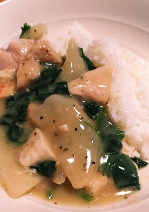 鶏もも肉とかぶの簡単クリーム煮-レシピのメイン写真