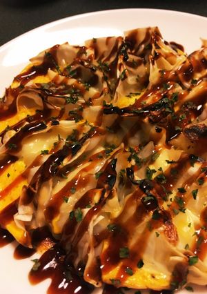 餃子スパニッシュオムレツ風お好み焼き風-レシピのメイン写真