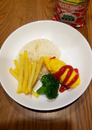 ☆８歳と作る火を使わないオムライス☆-レシピのメイン写真