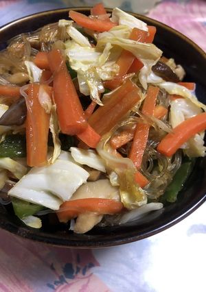 簡単・節約 残り野菜と春雨の丼-レシピのメイン写真