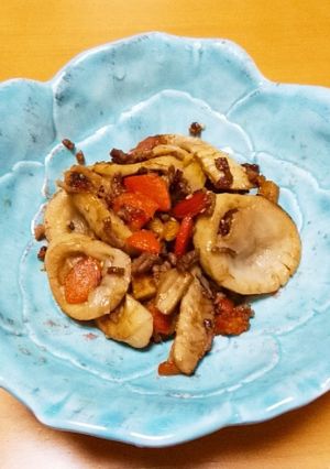 四方竹と合挽き肉の炒め煮-レシピのメイン写真
