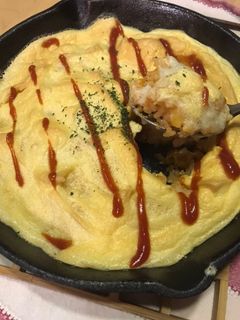 スキレットDEスフレオムレツ-レシピのメイン写真