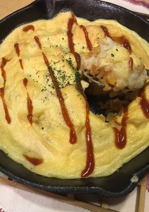 スキレットDEスフレオムレツ-レシピのメイン写真