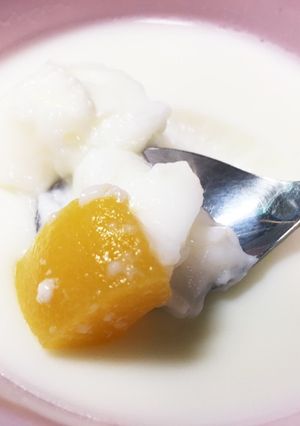桃缶でミルクプリン-レシピのメイン写真