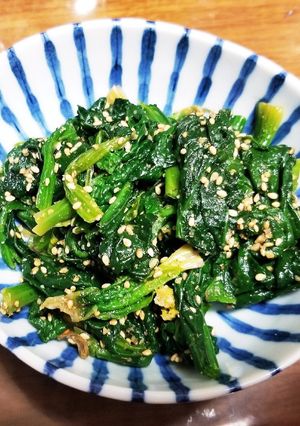ちぢみほうれん草のごま和え-レシピのメイン写真