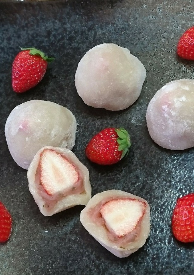 桜あんいちご大福-レシピのメイン写真