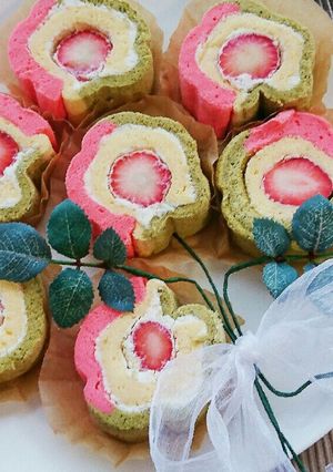 花ロールケーキ❤ひな祭り・母の日にも♪-レシピのメイン写真